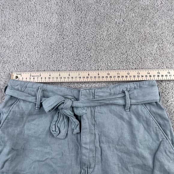 Abercrombie and Fitch Shorts Womens Medium Green Linen Blend Waist Tie NEW NWT - Picture 6 of 15